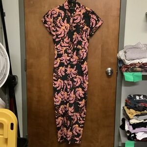 Elegant Black and Pink Maxi Dress